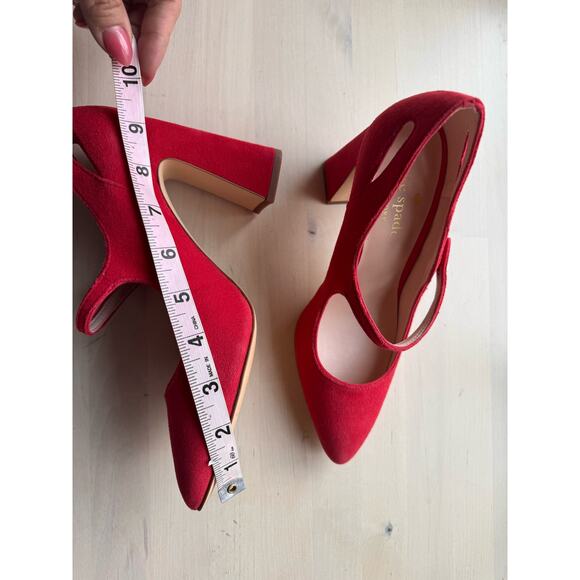 Kate Spade Red Suede Meredith Pointed-Toe Pumps Women’s Size 7 US - Picture 4 of 15